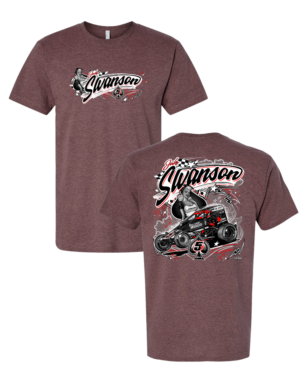 5T PinUp Tee - Heather Burgundy